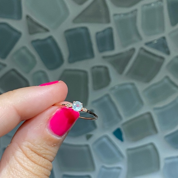 Aquamarine and diamond ring - Picture 12 of 13